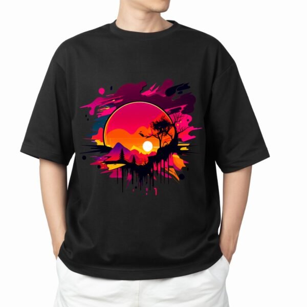 Retro Sunset Oversized T-shirt